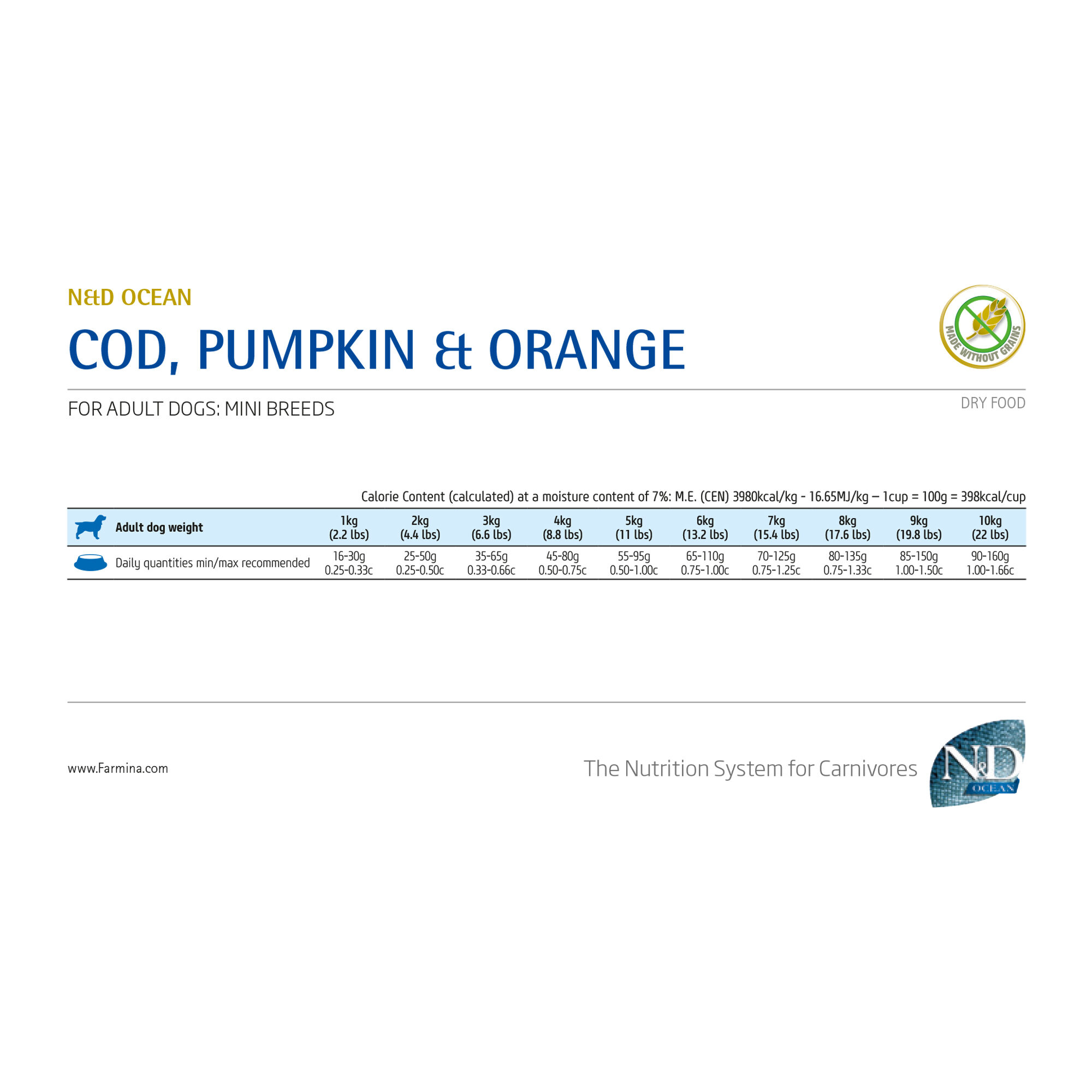 Farmina N&D Ocean Adult Dog Mini - Cod, Pumpkin & Orange - 2.5 kg