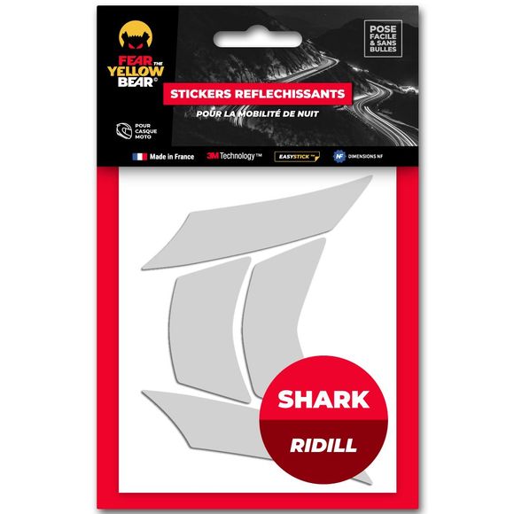 Fear The Yellow Bear Reflective Stickers REPLICA SHARK RIDILL - WhiteRef: FYB0001