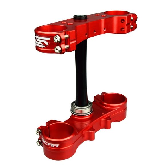 Tés de fourche Scar Triple Clamps - Offset: 20mm - Noir / RougeRef : SCR0287 / S7410