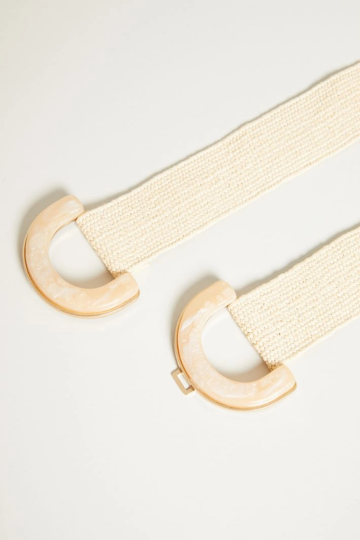 Raffia-effect belt - BEIGE