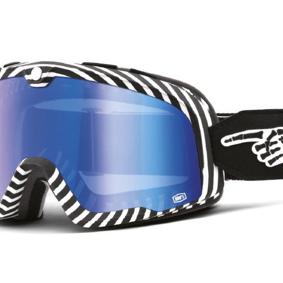 Motorcycle glasses 100% Barstow - Death Spray - Blue Iridium Screen - Black / WhiteRef: CE1022 / 50000-00002