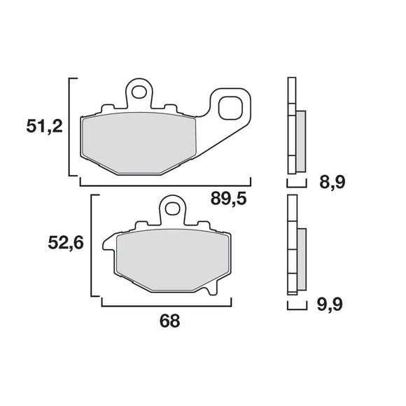 Plaquettes de freins Brembo Organique arrièreRef : 07KA1617