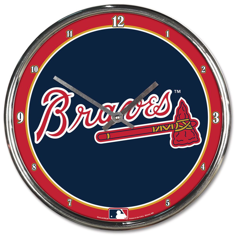 Atlanta Braves WinCraft Chrome MLB Wall Clock