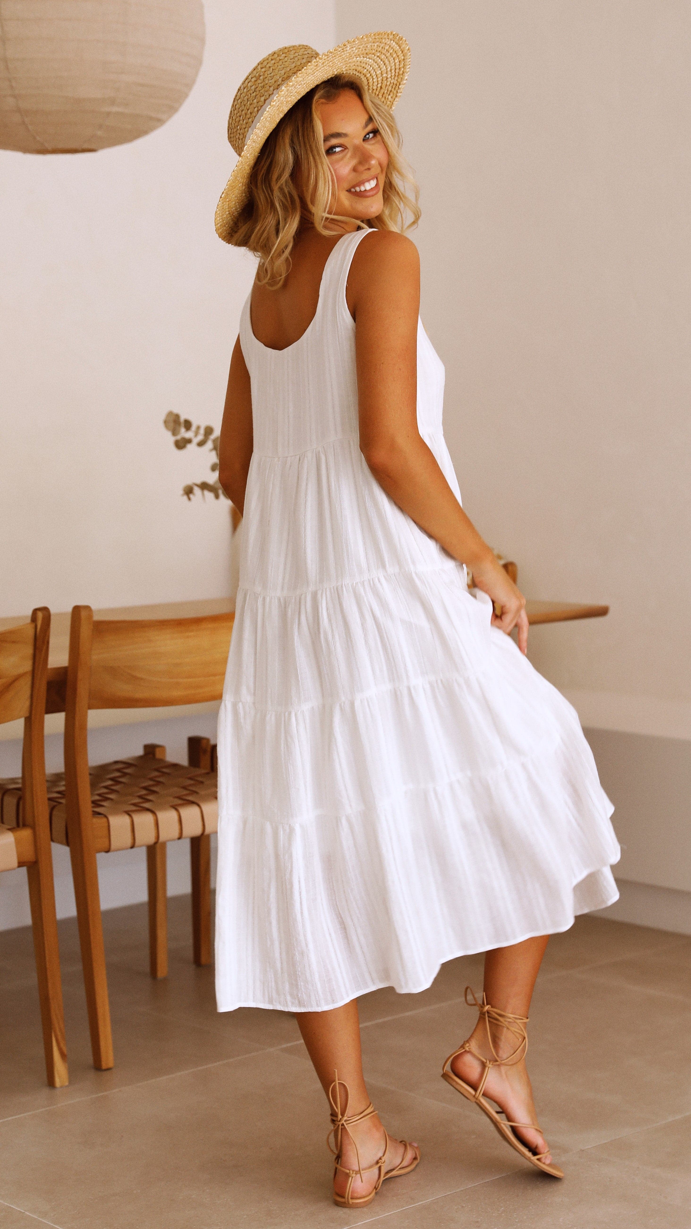 Liza Midi Dress - White