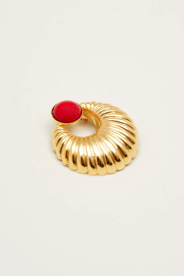 Stud earrings - GOLD RED