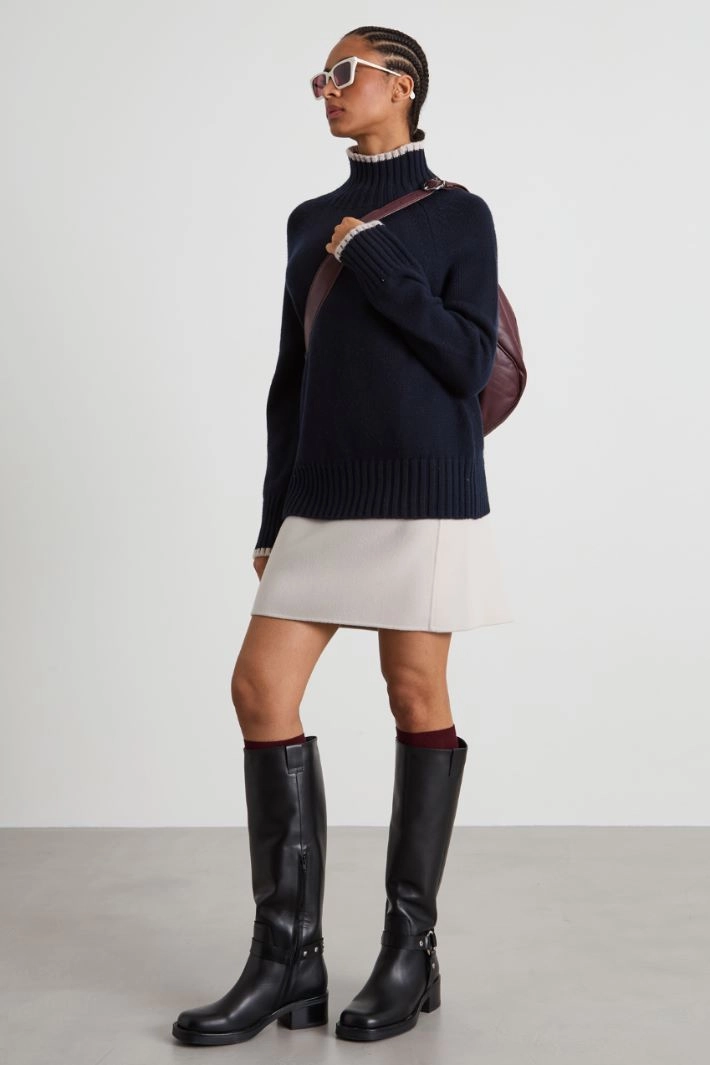 Short wool skirt - LIGHT DOVE GREY