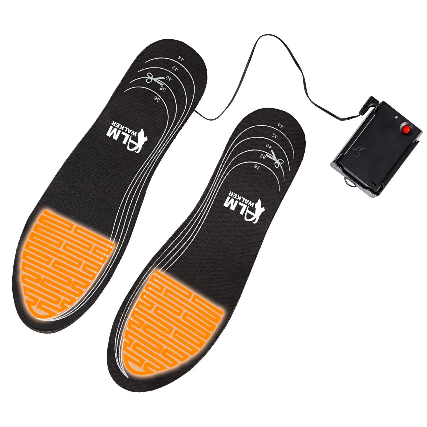 Almwalker Red Level Insoles Unisex, Heatable (Black)