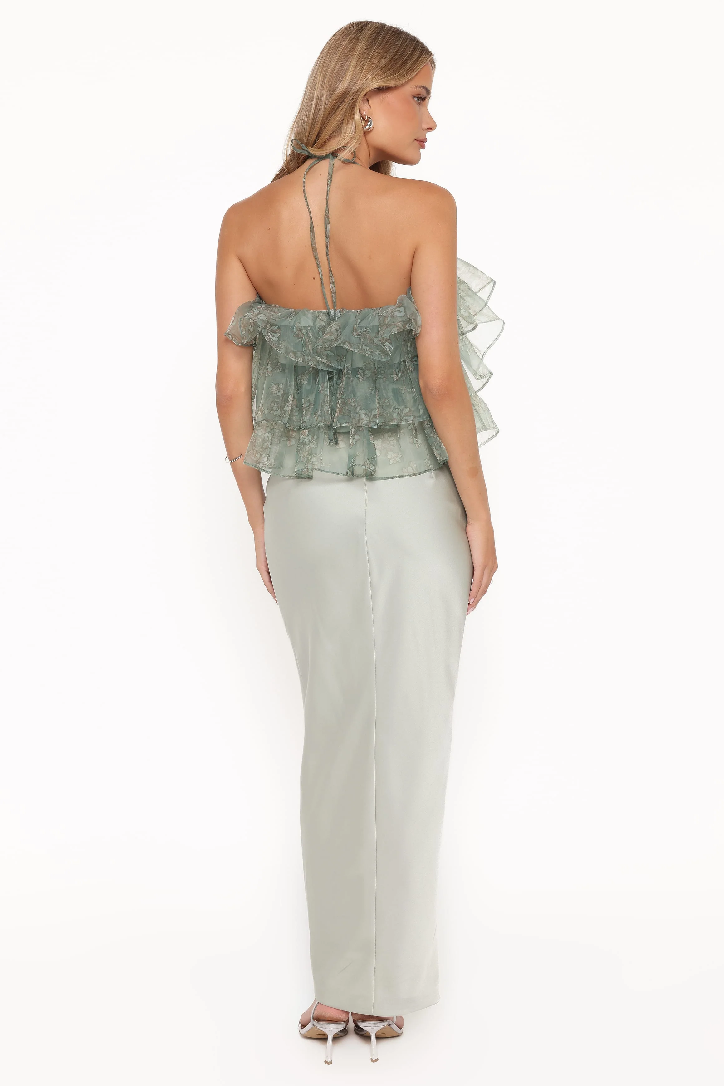 Viviana Fitted Column Skirt - Mint Green