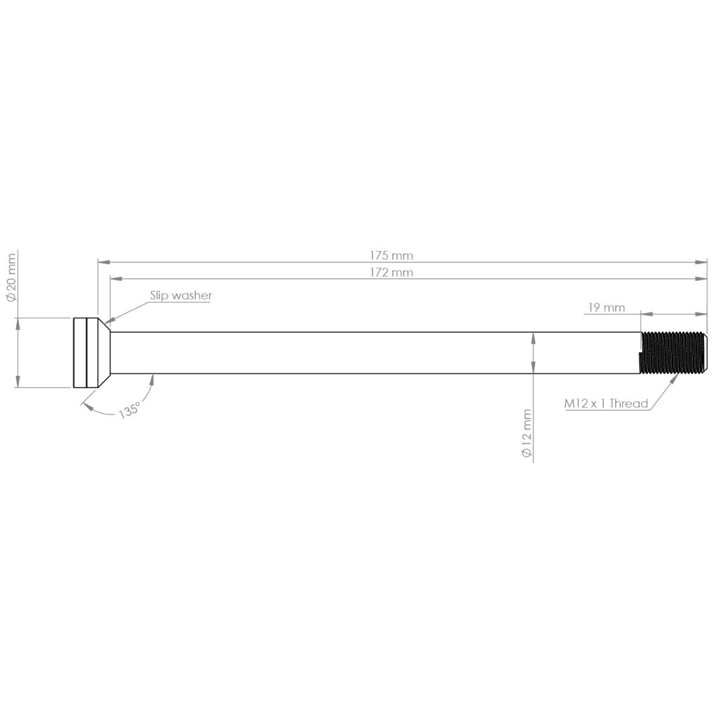 Burgtec Thru Axle - rear | 12x148mm Boost | 175mm | for Propain - burgtec black