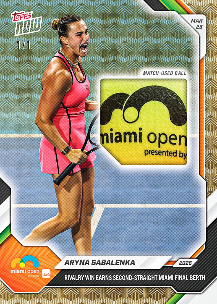 Aryna Sabalenka - 2026 Topps NOW® Tennis - Card 12