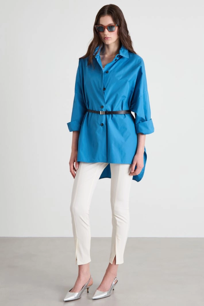 Cotton poplin shirt - LIGHT BLUE