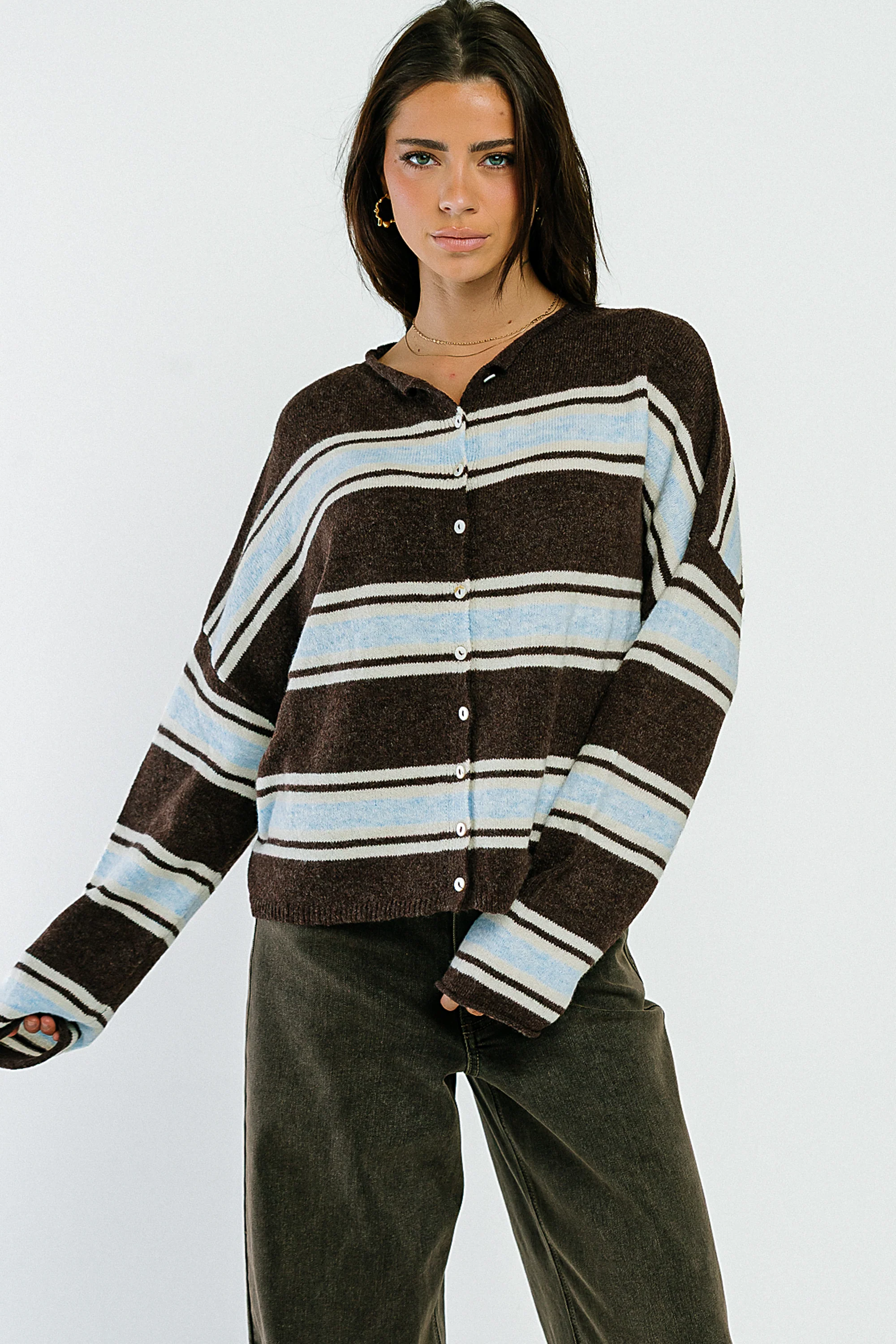 Emilia Striped Sweater in Brown