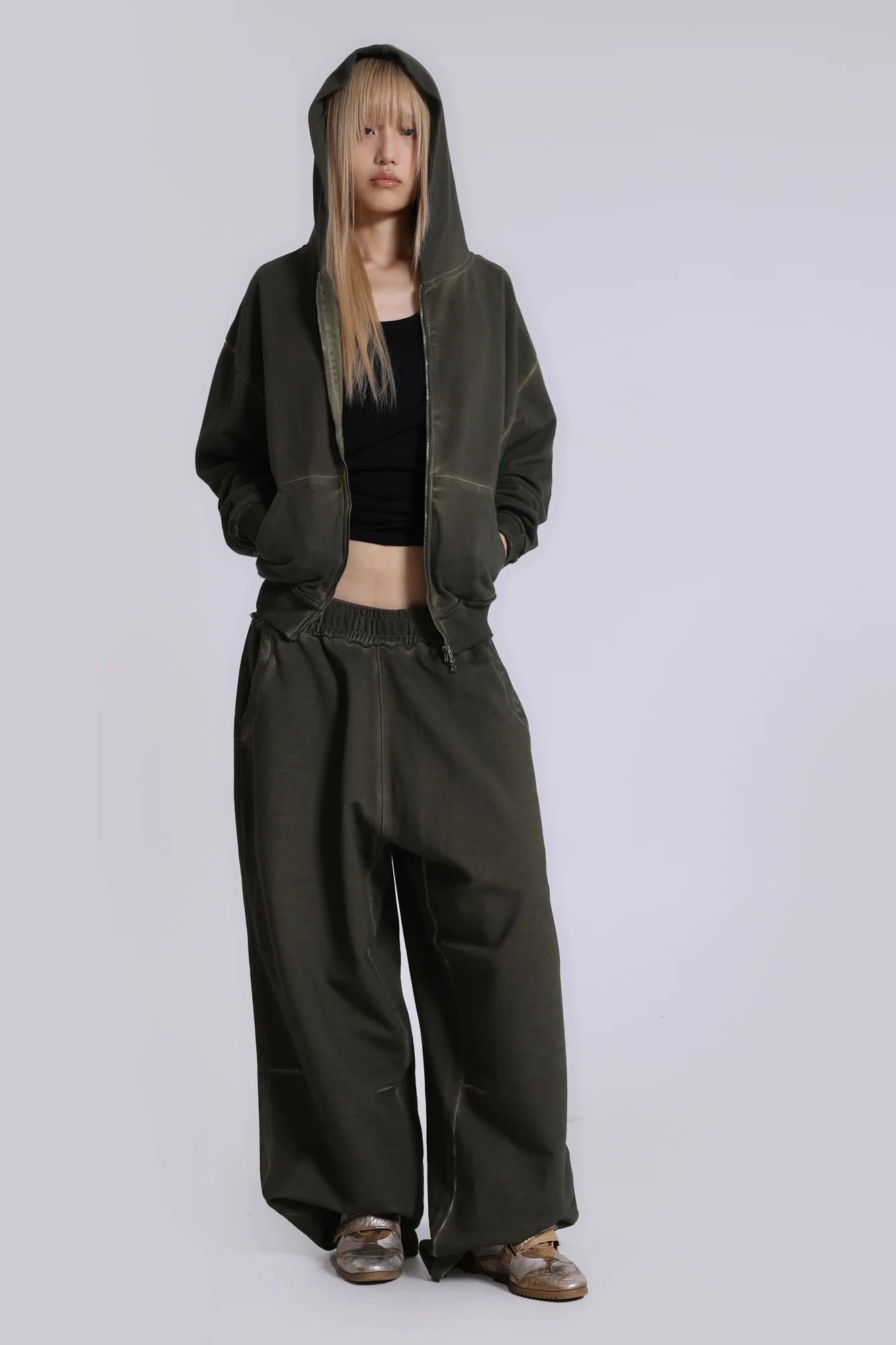 Khaki Oversized Monster Hoodie