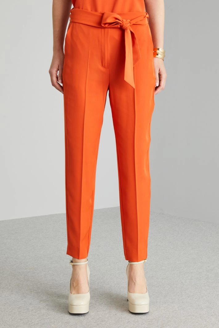 High-waisted trousers - ORANGE
