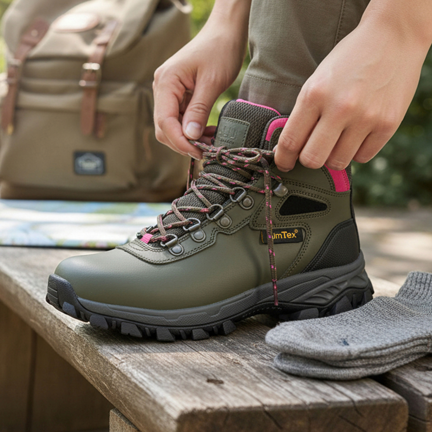 Alba ATX Outdoor Boots Women (Olive\/Pink)