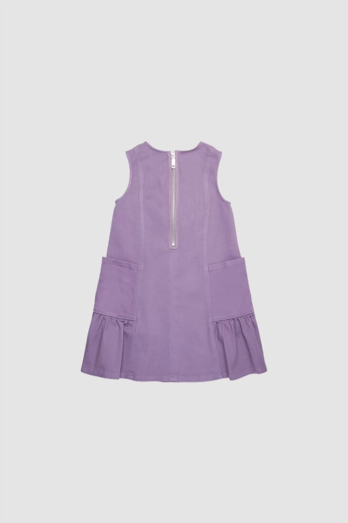 Sleeveless flounced dress KID - LILAC