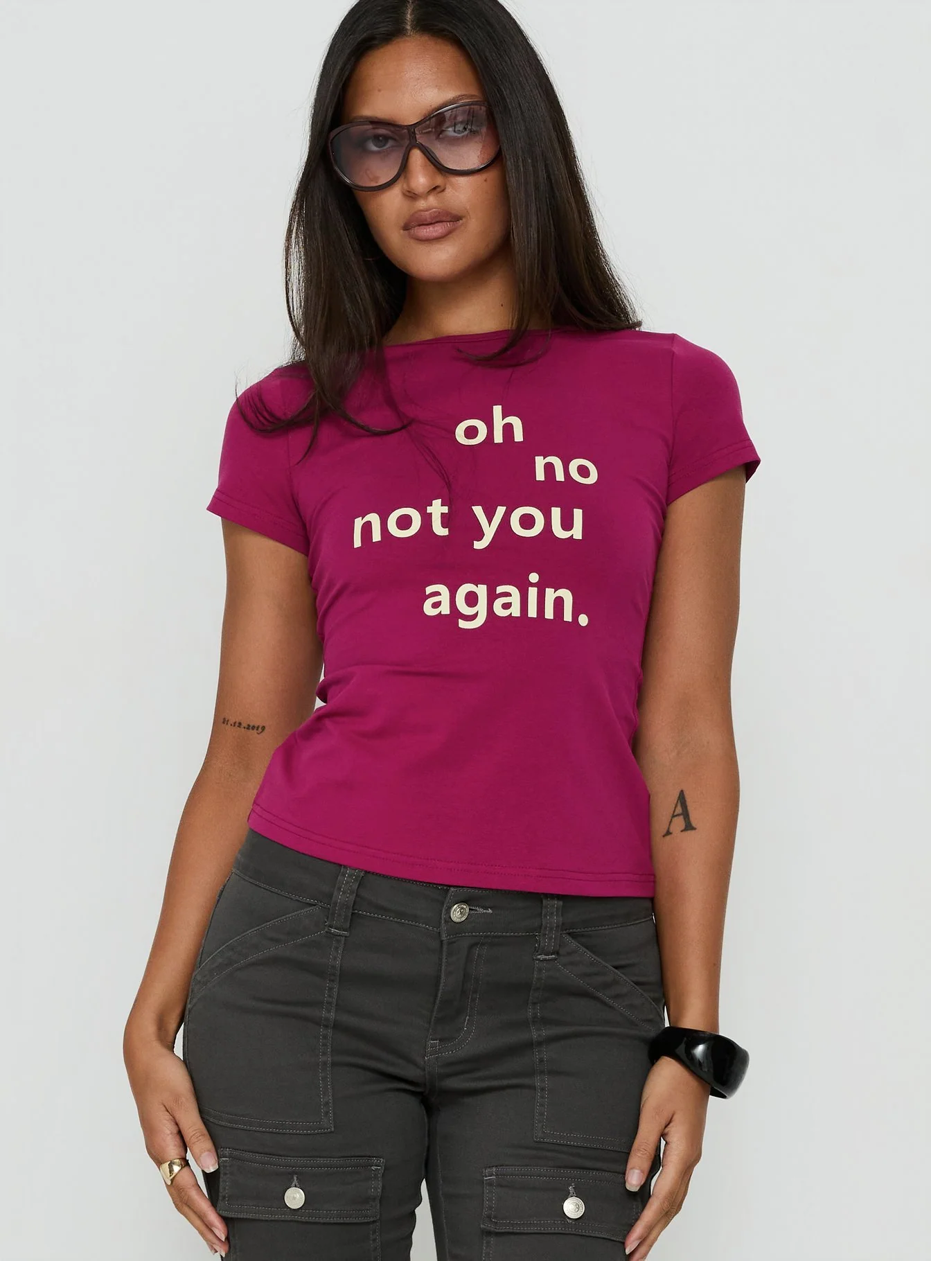 You Again Graphic Top Plum