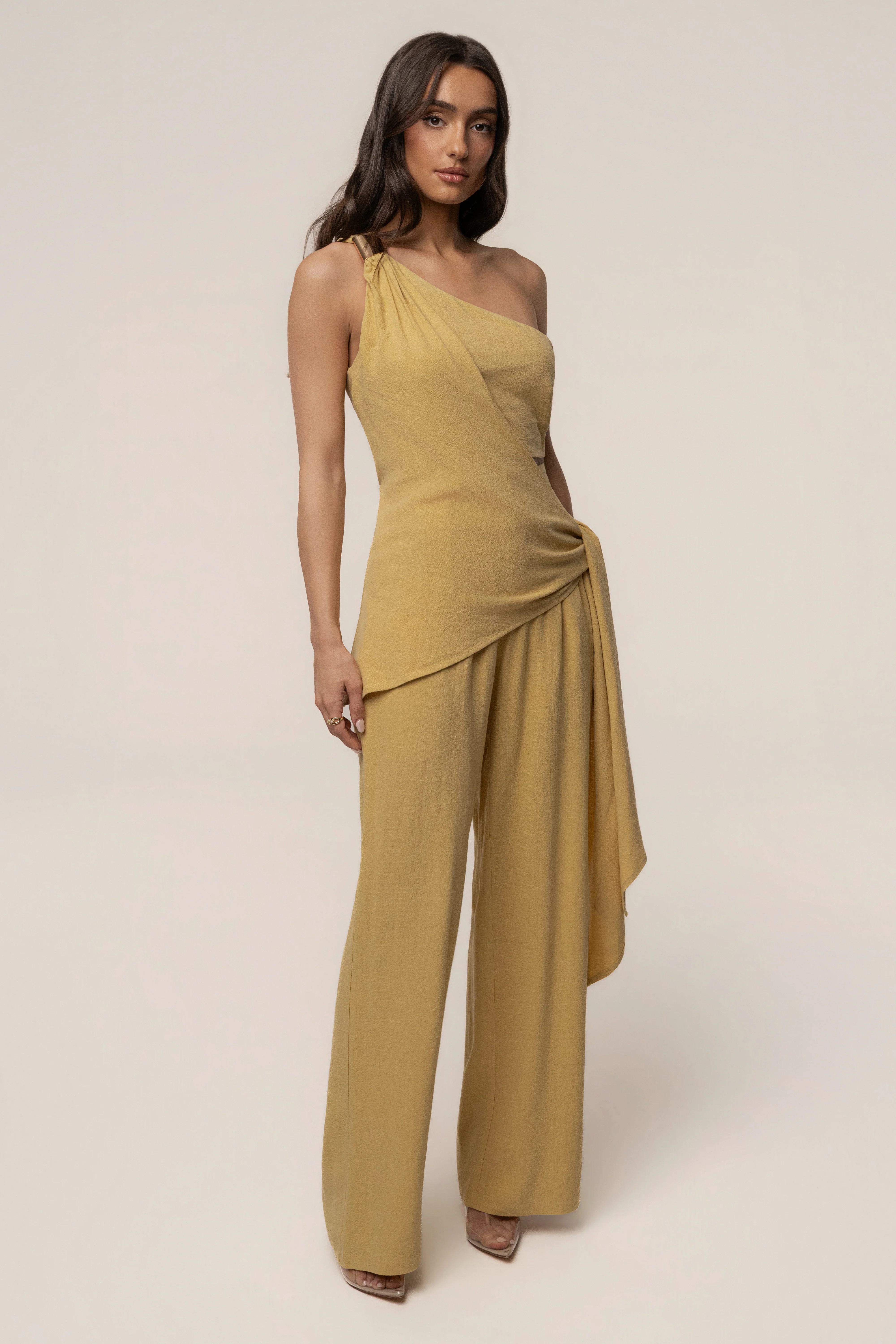 Yellow Thea Linen Pants