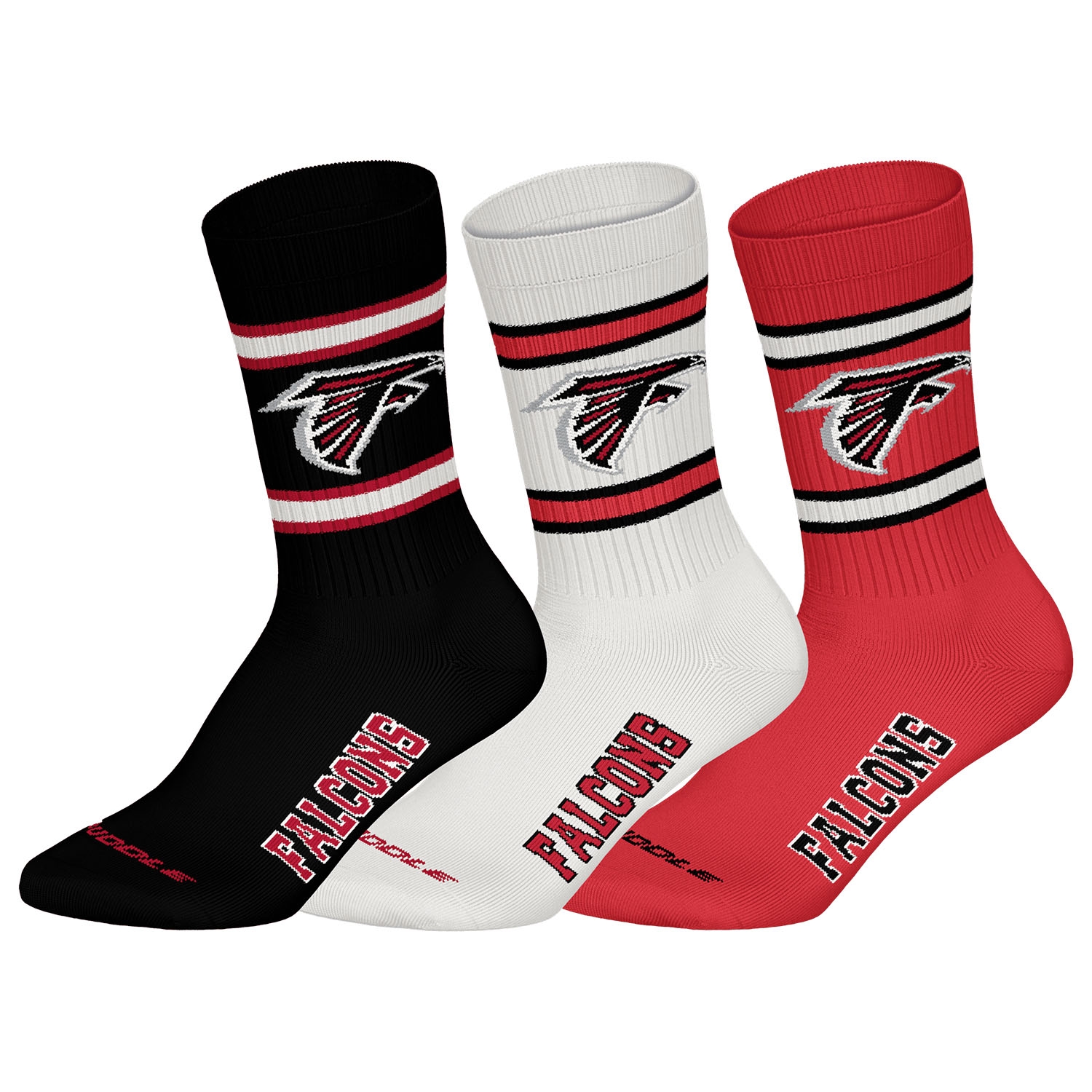 Atlanta Falcons Team Set NFL Crew Socks (3-Pack)
