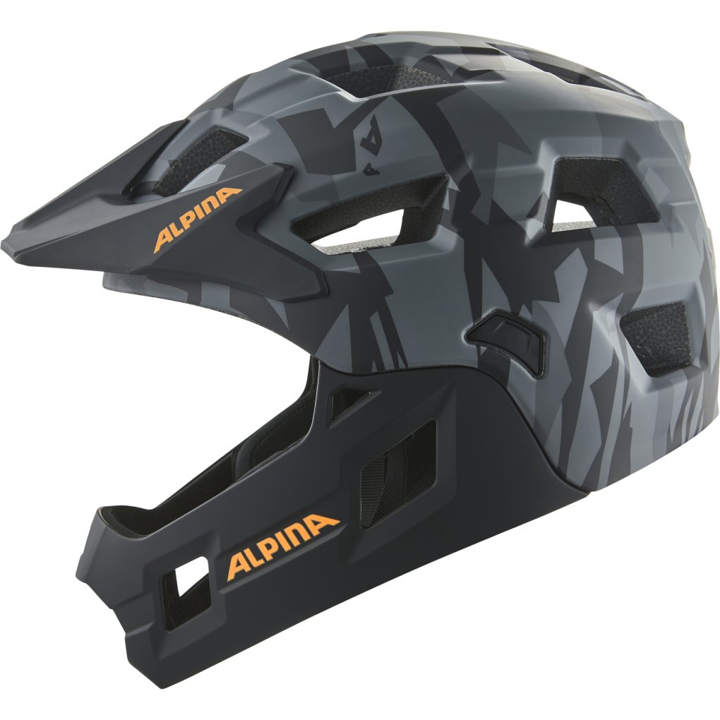 Alpina Rupi Full-Face Helmet Kids - black-camo orange matt