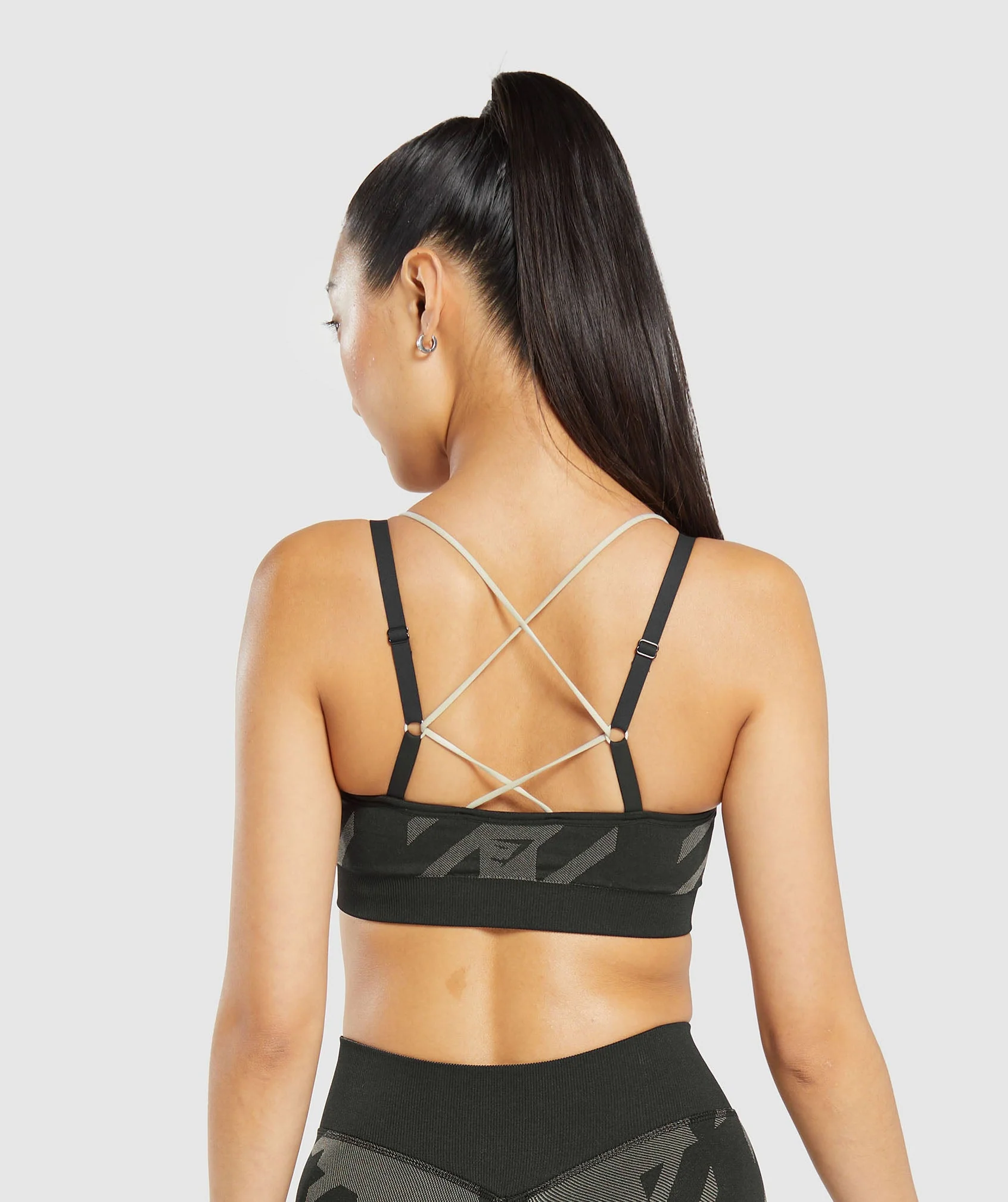 Apex Limit Seamless Ruched Sports Bra Black/Washed Stone Brown