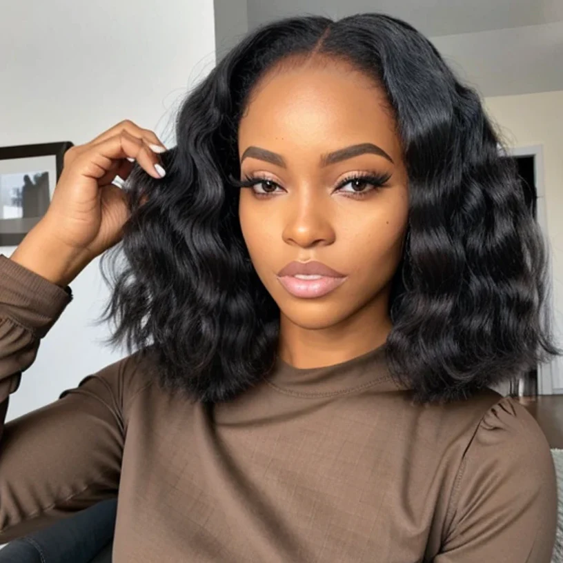 Ophirawig 6x5 invisible knots Glueless Deep Wave Wig Pre-cut Lace Natural Black Beginner Friendly