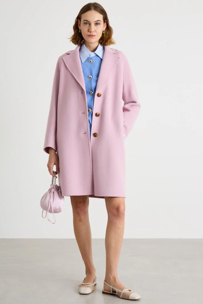 Double-faced wool-blend coat - PINK