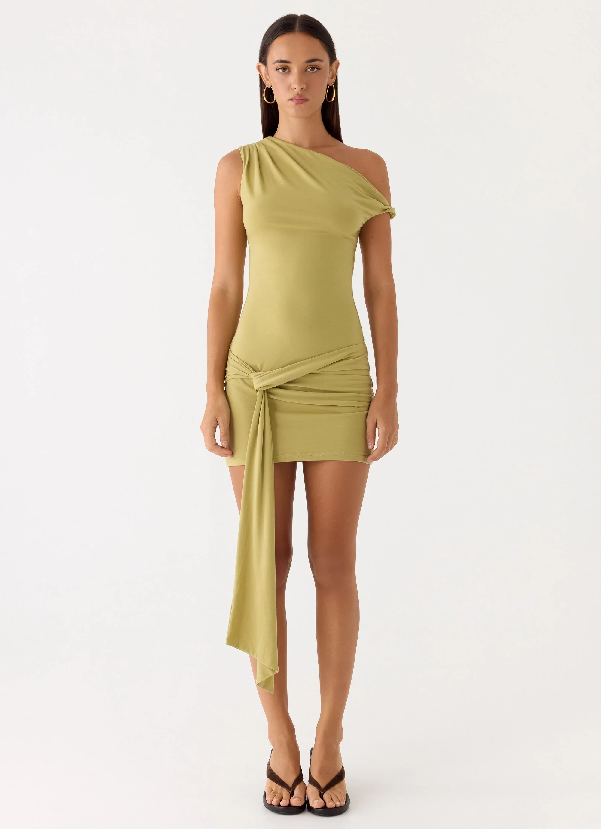 Zander Mini Dress - Green Olive