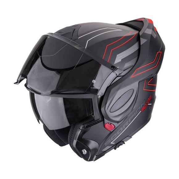 Casque modulable Scorpion Exo EXO-TECH EVO - CONQUER - Noir / RougeRef : SC1157