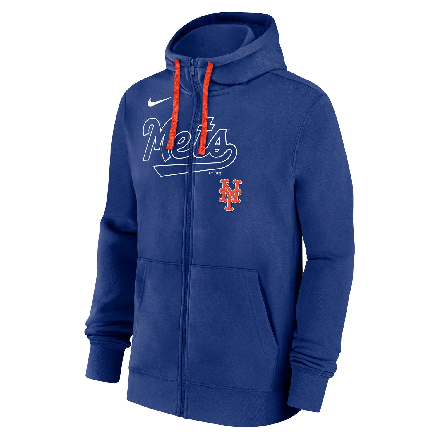 New York Mets Knockout Script MLB Full-Zip Hoodie Blue