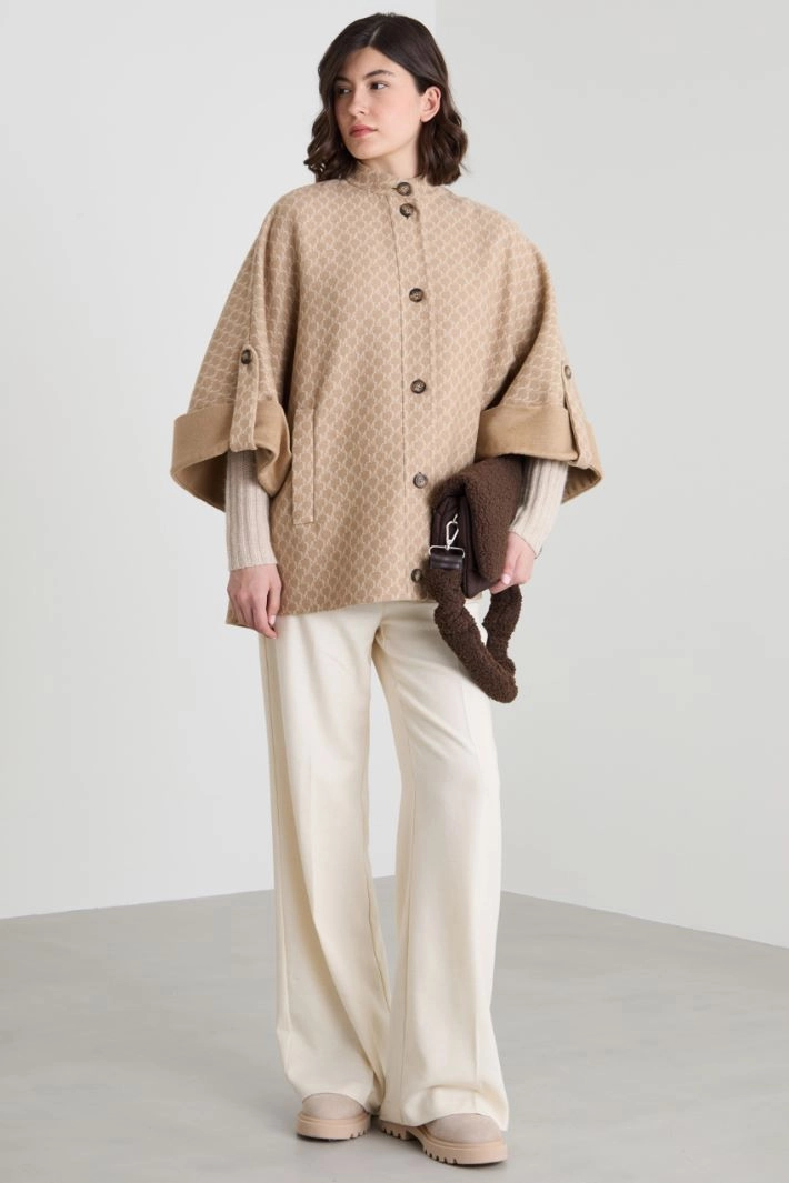 Wool and cashmere cape - BEIGE