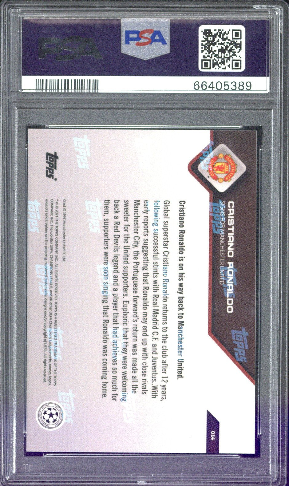 2021 Topps Now UCL Cristiano Ronaldo #14 PSA 10