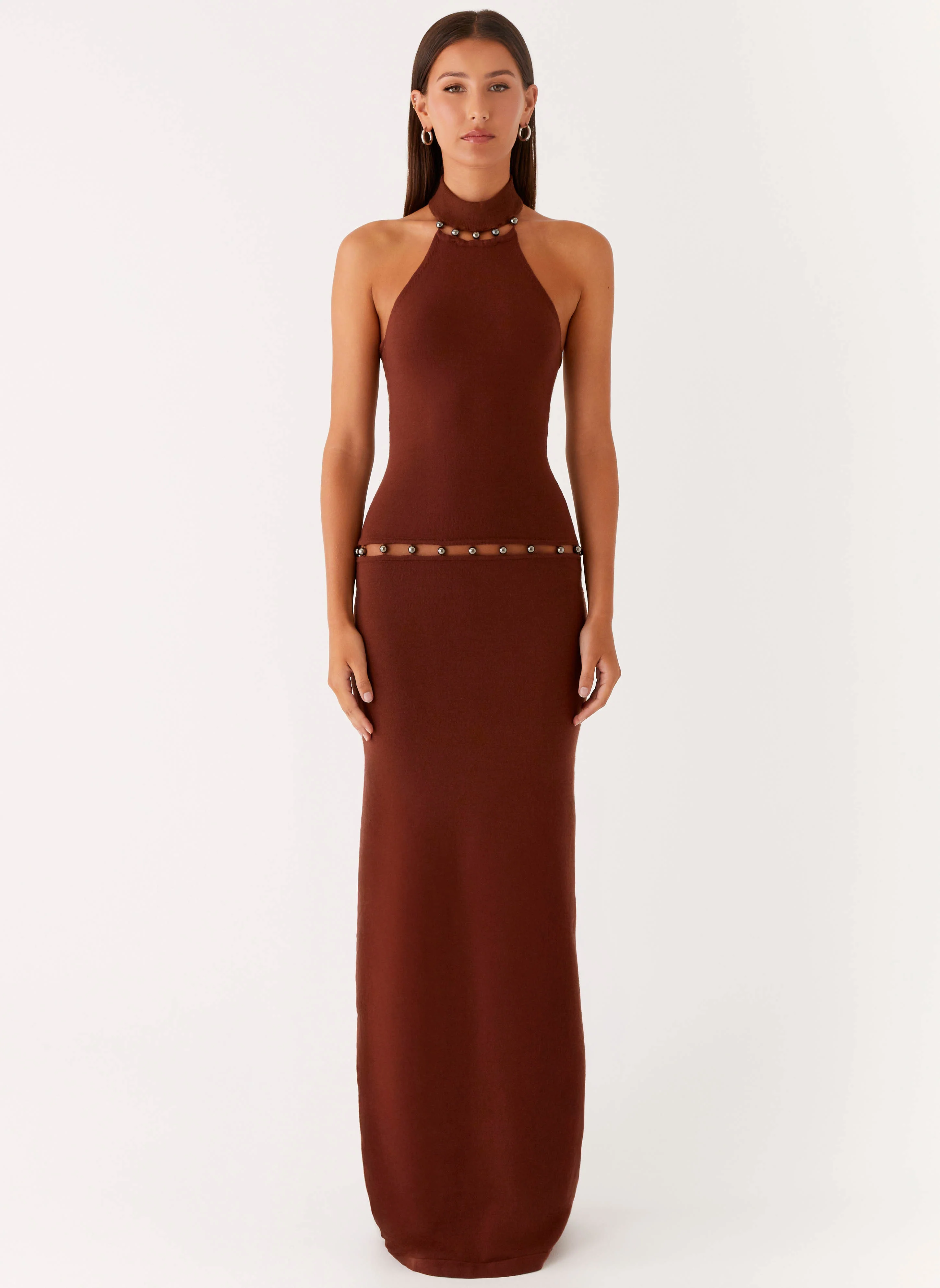 Opaline Knit Maxi Dress - Chocolate
