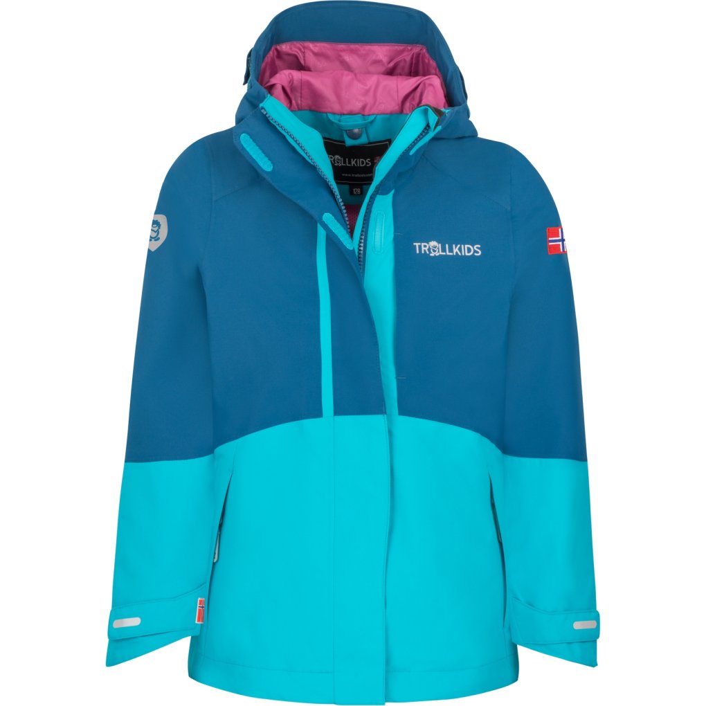 Trollkids Skanden 3in1 Jacket Girls - Dark Turquoise/Madeira Blue/Bright Berry