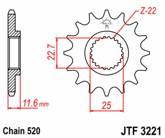 JT. standard steel 3221 - 520Ref: Jtc01796A / 1077345003