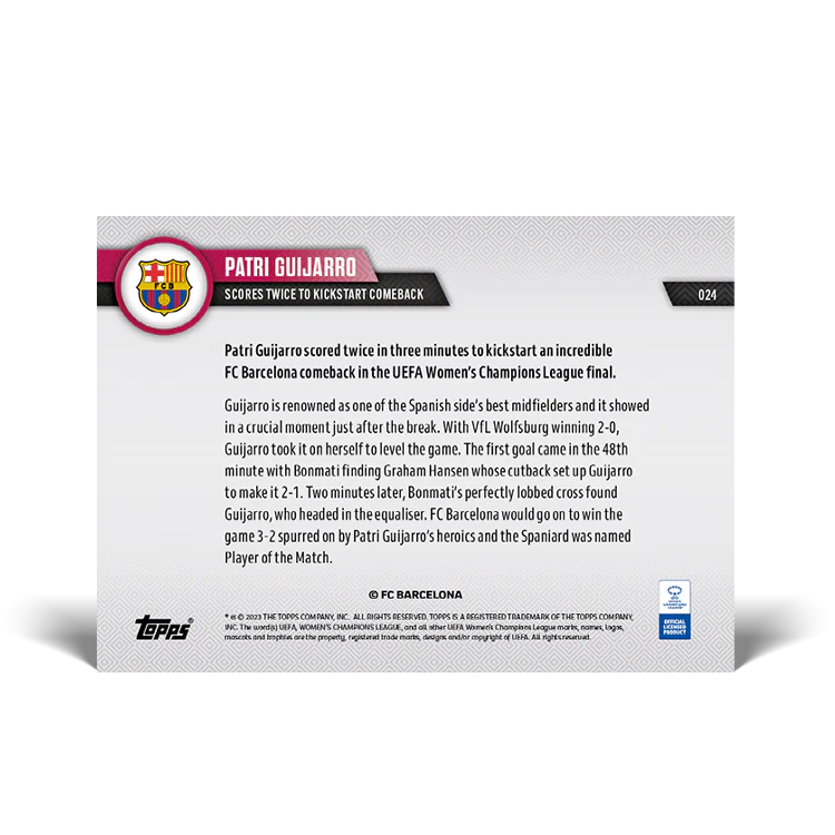 Topps UK - Scores twice to kickstart comeback - UWCL TOPPS NOW® Card #24