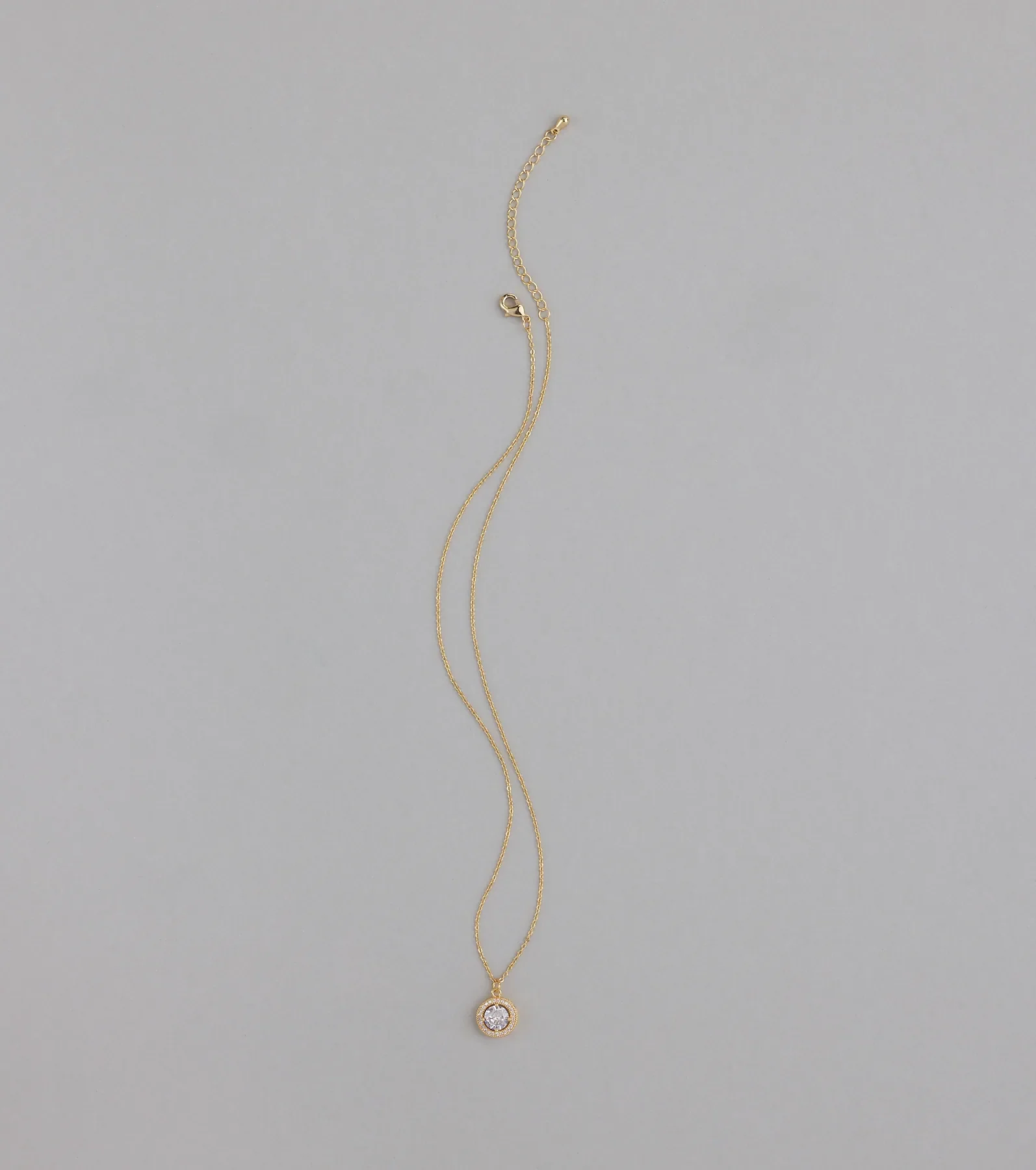 Radiant 14K Plated Cubic Zirconia Charm Necklace