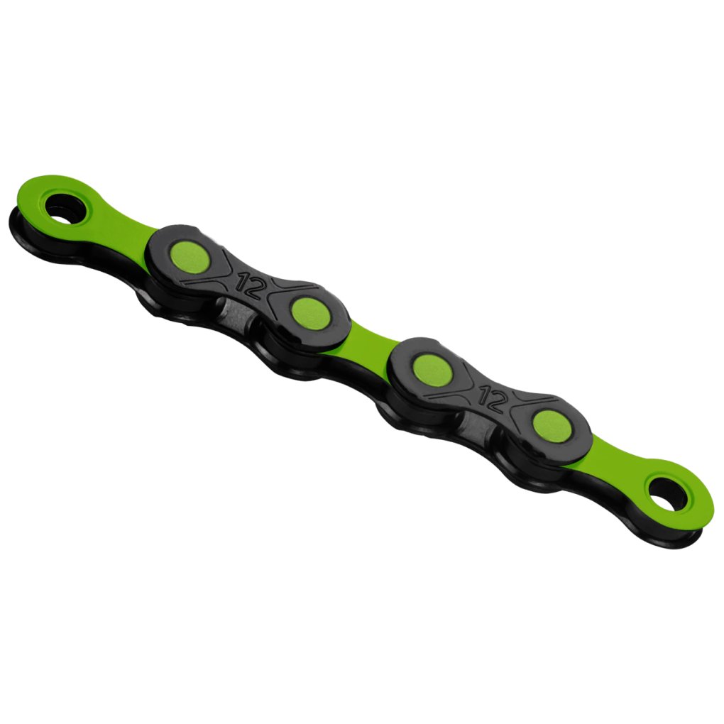 KMC DLC Chain - WAXED | 12-speed - black/green