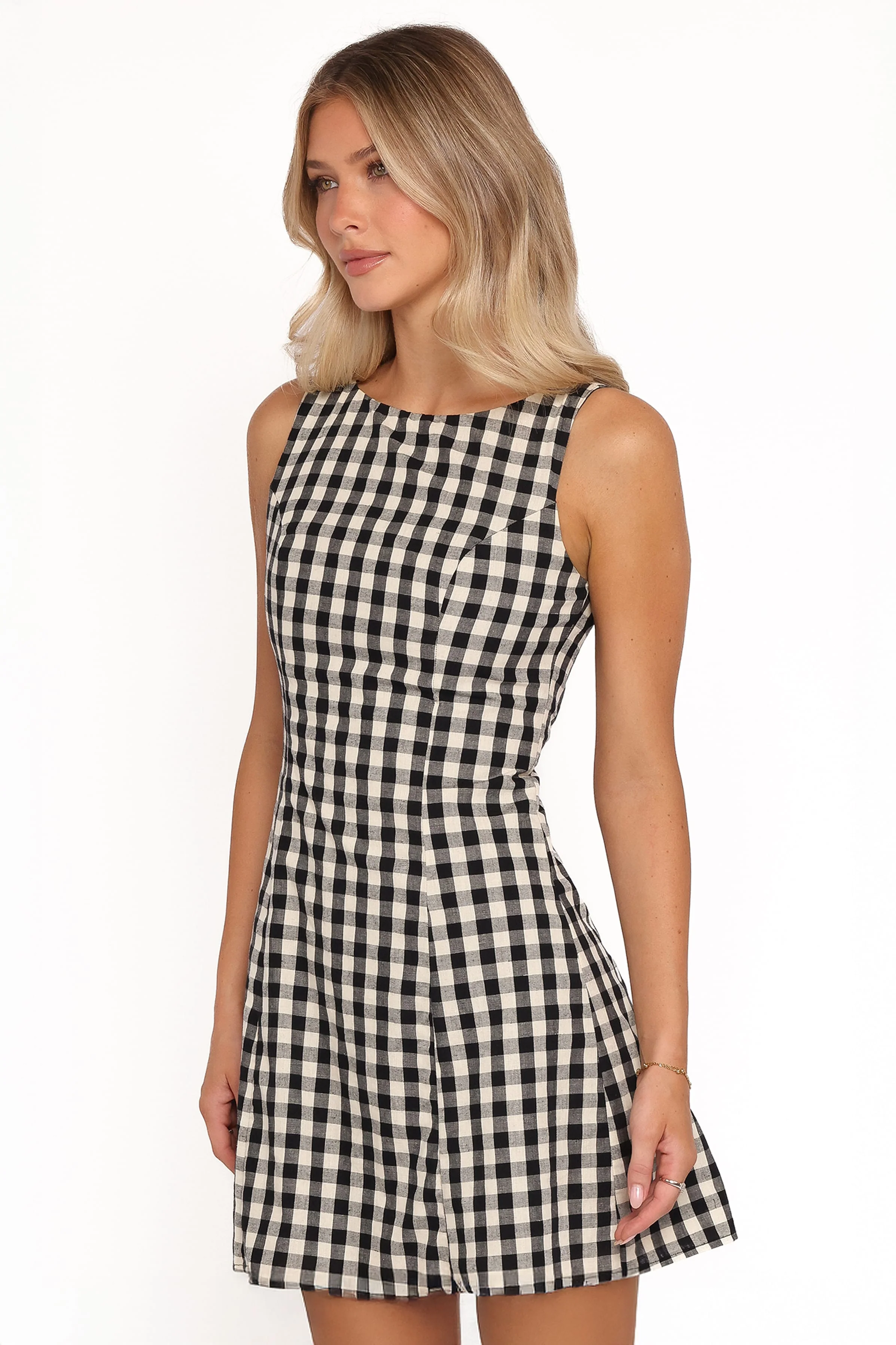 Circe Mini Dress - Black Gingham