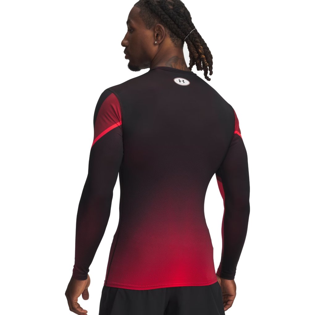 Under Armour HeatGear® Sublimated Crew Long Sleeve Shirt Men - Red/Black/White
