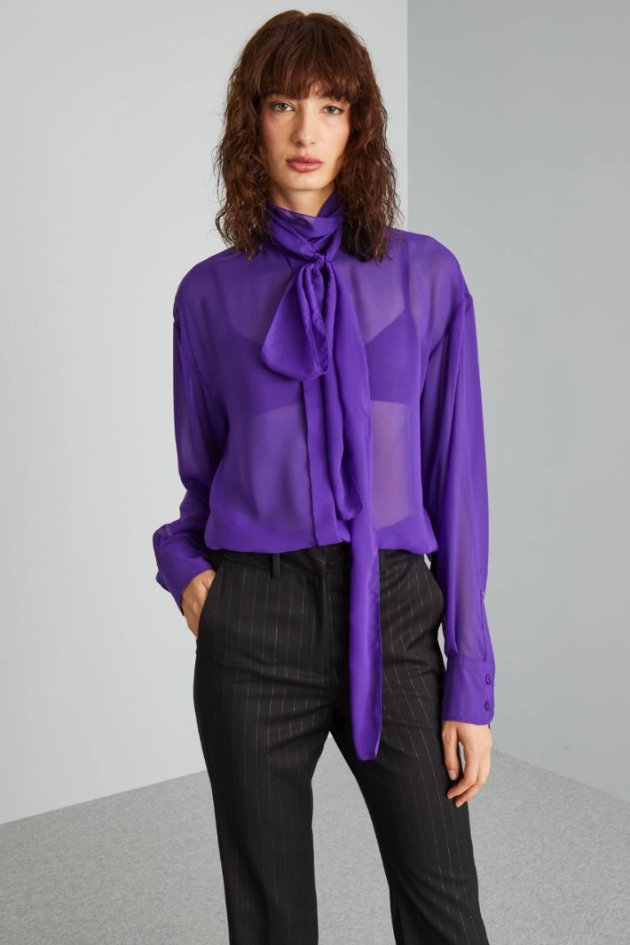 Blouse with sash collar - VIOLET