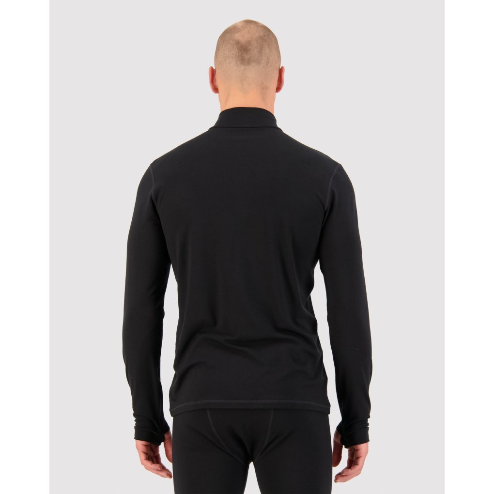 Mons Royale Cascade Merino 1/4 Zip Base Layer Long Sleeve Men - black