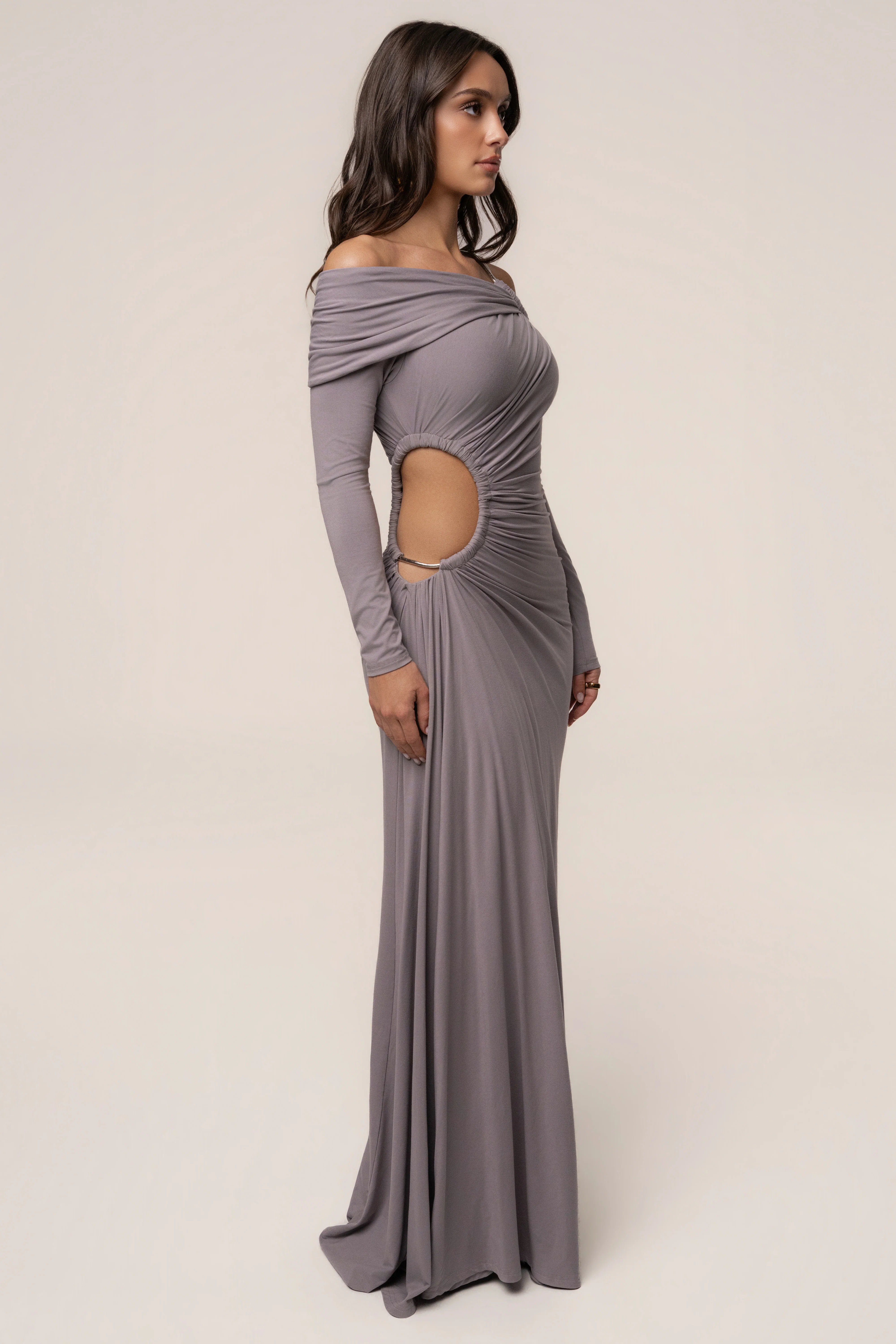 Grey Gilded Grace Maxi Dress