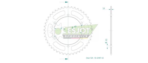 Esjot crown 45 teethRef: Esjo00072A / 12113066