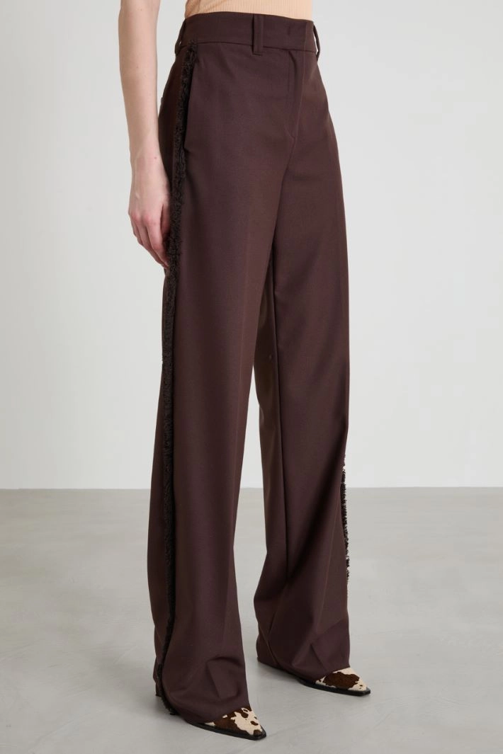 Fringed trousers - BROWN