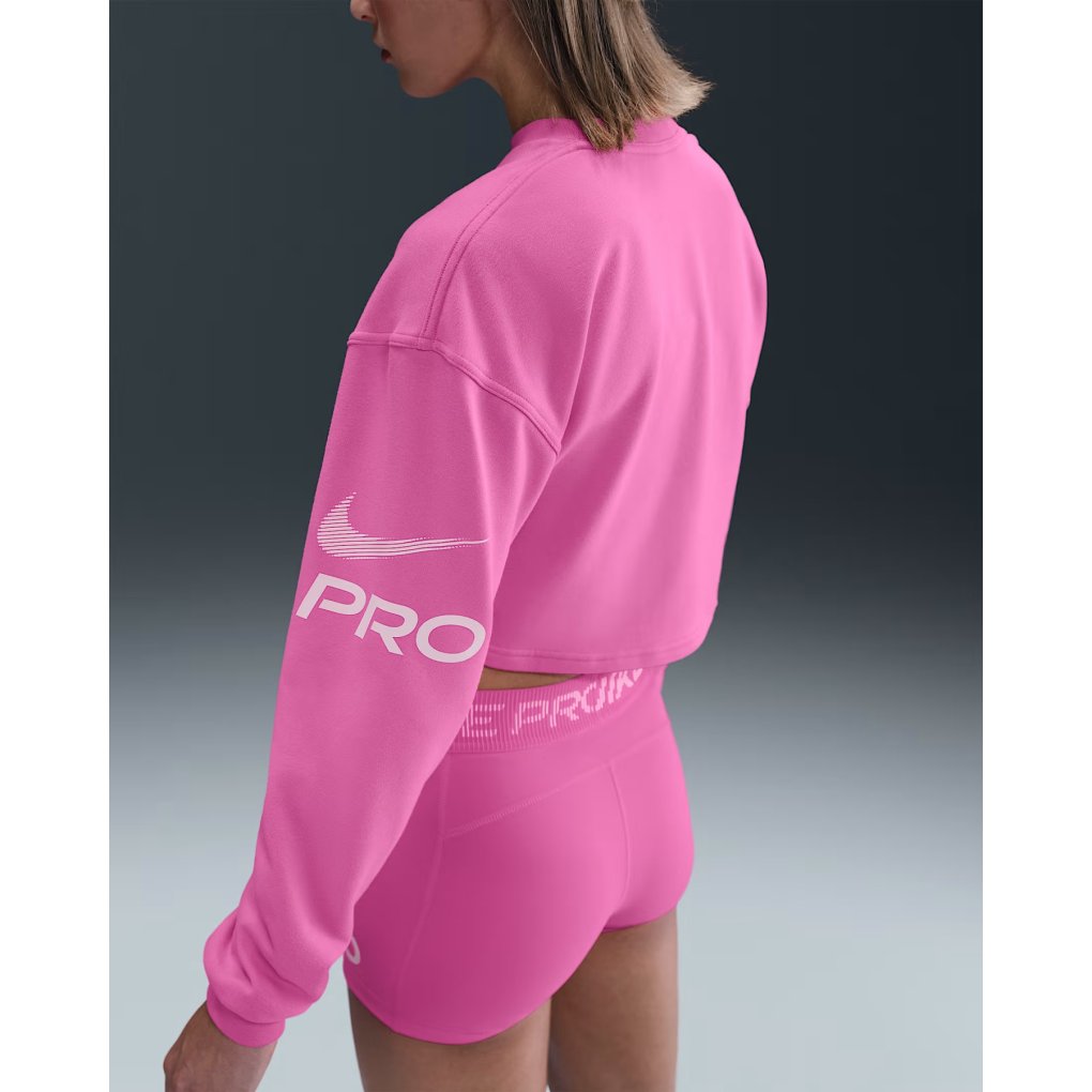 Nike Pro Dri-FIT French-Terry-Sweatshirt Women - playful pink/pink foam/white HV3591-675