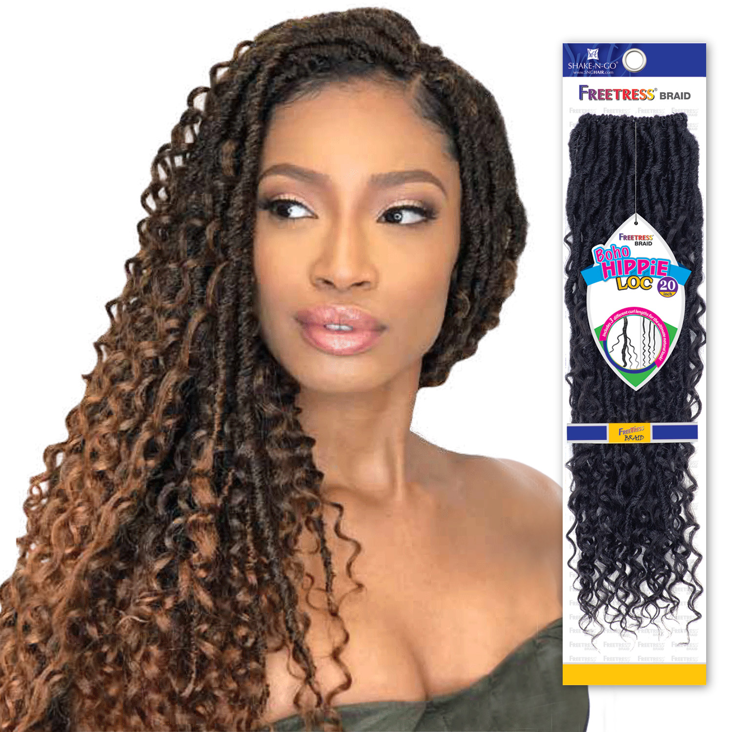 FreeTress Synthetic Hair Crochet Braids Boho Hippie Loc 20