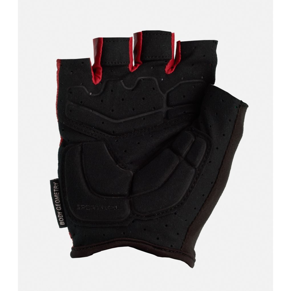 Specialized Body Geometry Sport Gel SF Short Finger Gloves - vivid red