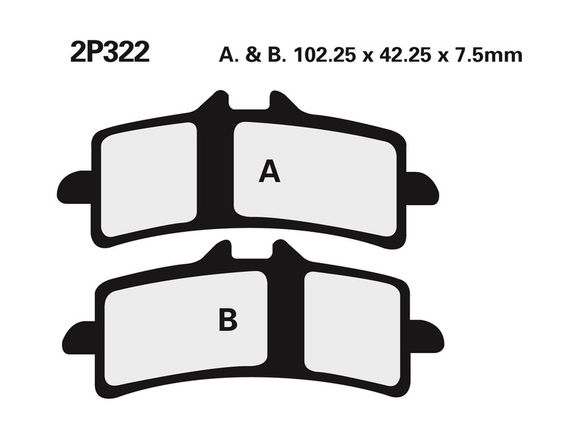 Nissin road/Off-Road sintered metal brake pads - 2P-322STRef: NI00088A / 1036758