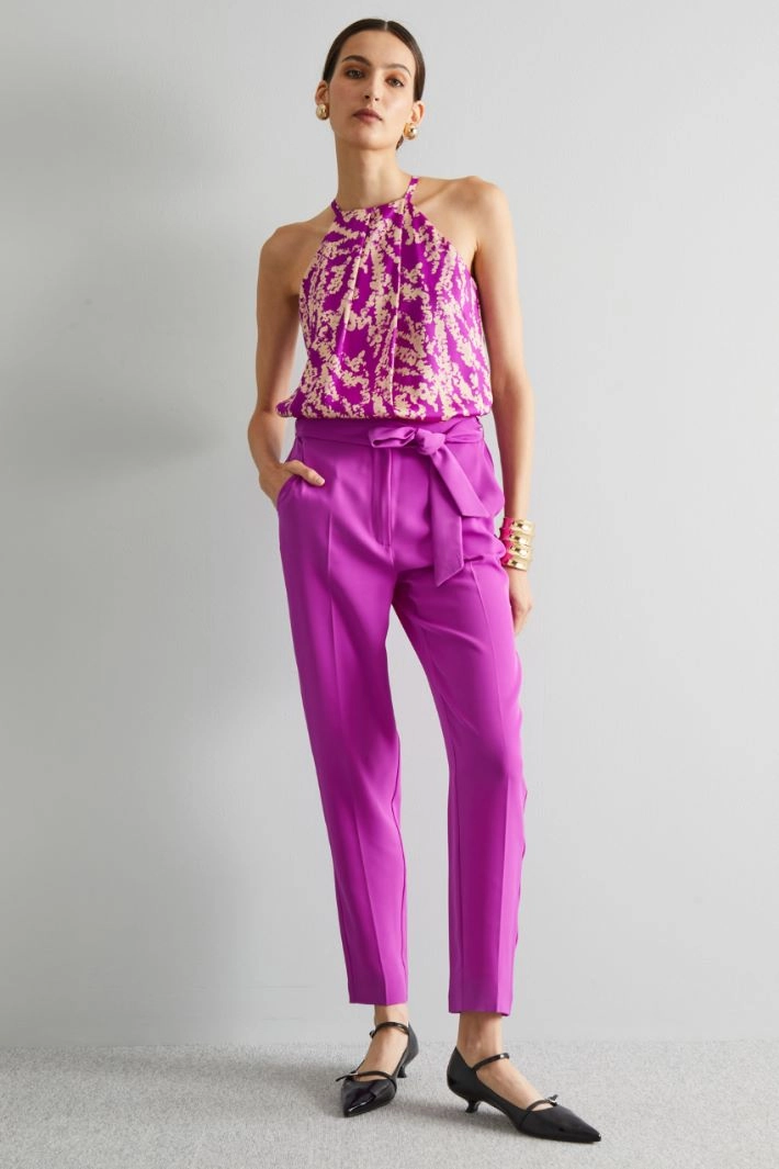 High-waisted trousers - CYCLAMEN